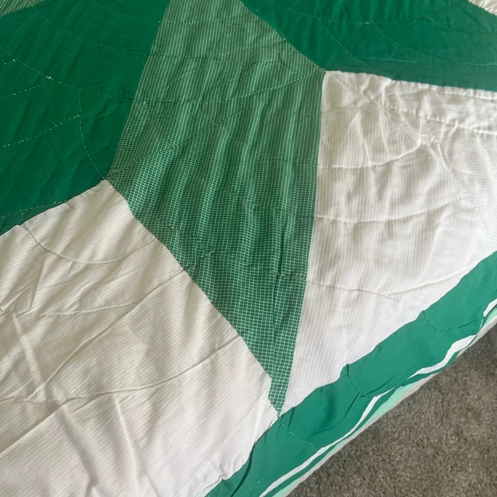 HANDMADE VIntage LONE STAR 8 point Star Pattern QUILT - Picture 17 of 17